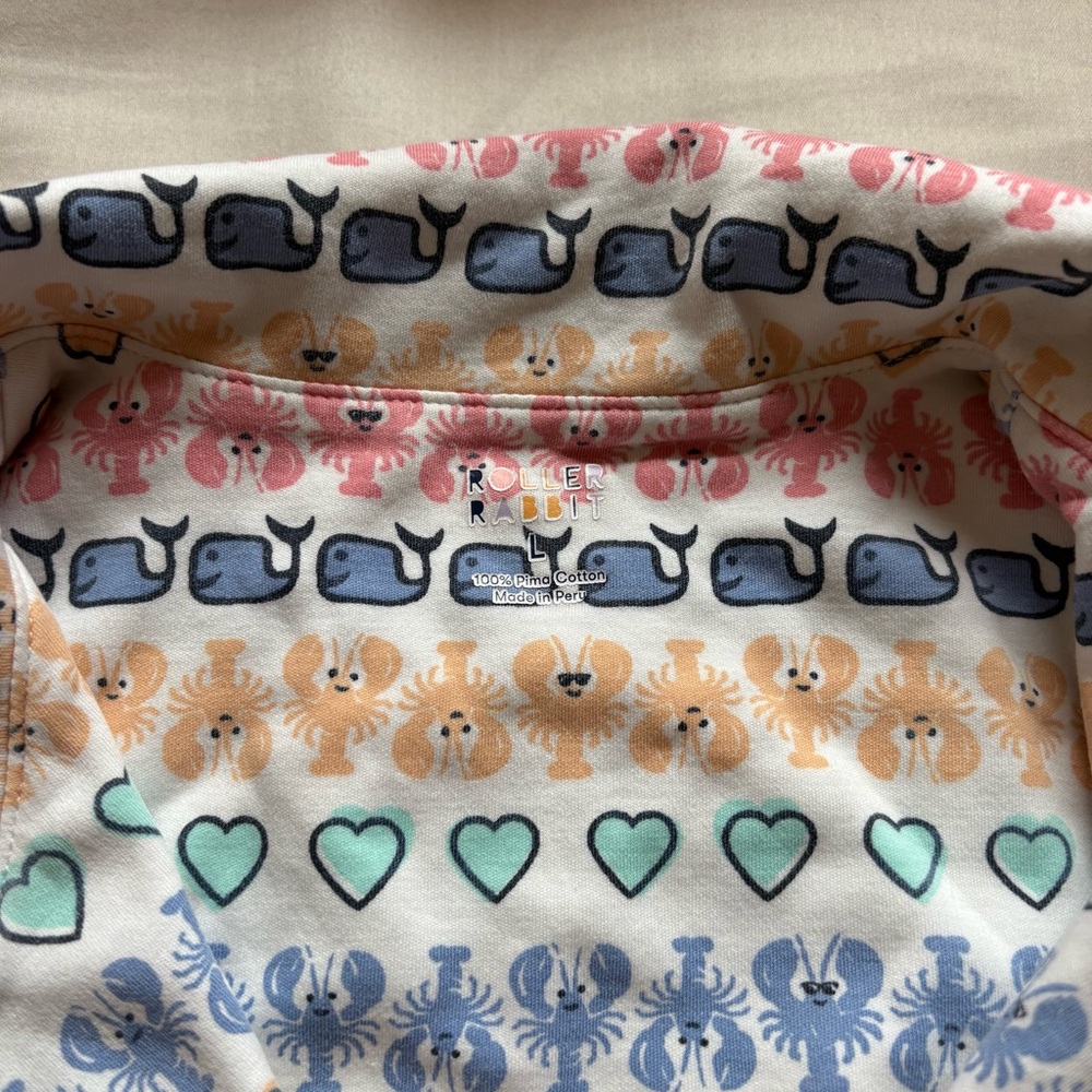 Roller Rabbit “Maine Squeeze” lobster, whale, heart pattern - Picture 3 of 5